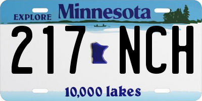 MN license plate 217NCH