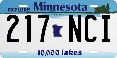 MN license plate 217NCI
