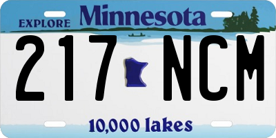 MN license plate 217NCM