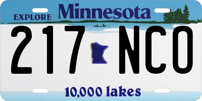 MN license plate 217NCO