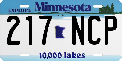 MN license plate 217NCP
