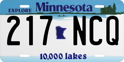MN license plate 217NCQ