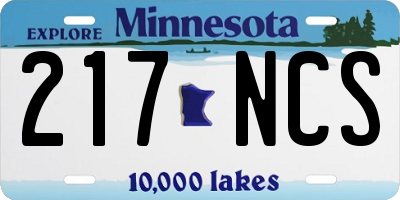 MN license plate 217NCS