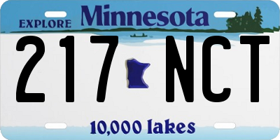 MN license plate 217NCT