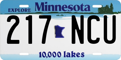 MN license plate 217NCU