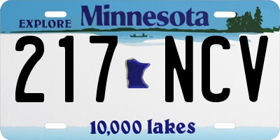 MN license plate 217NCV