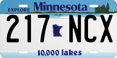 MN license plate 217NCX