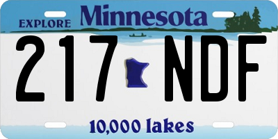 MN license plate 217NDF