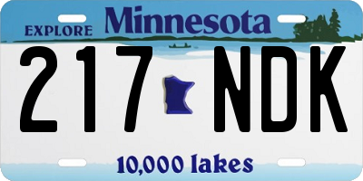 MN license plate 217NDK