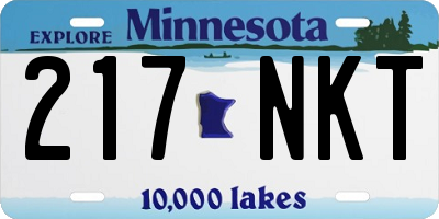 MN license plate 217NKT