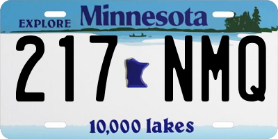 MN license plate 217NMQ