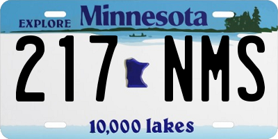 MN license plate 217NMS