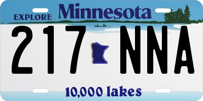 MN license plate 217NNA