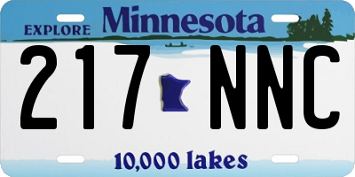 MN license plate 217NNC