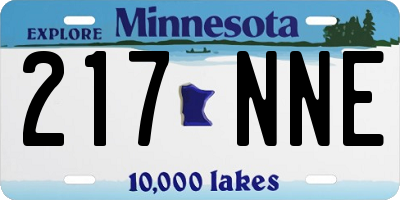 MN license plate 217NNE