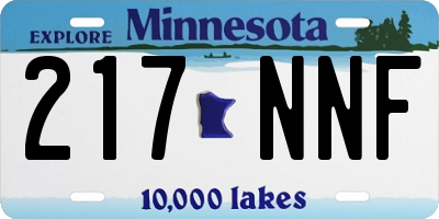 MN license plate 217NNF