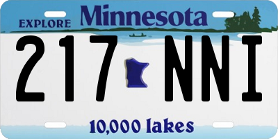 MN license plate 217NNI
