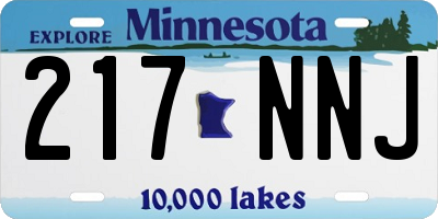 MN license plate 217NNJ