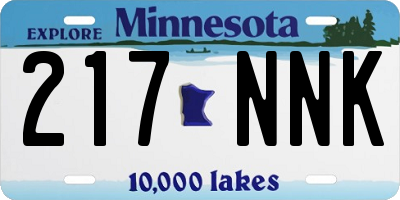 MN license plate 217NNK