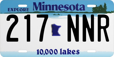 MN license plate 217NNR