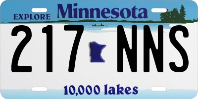 MN license plate 217NNS