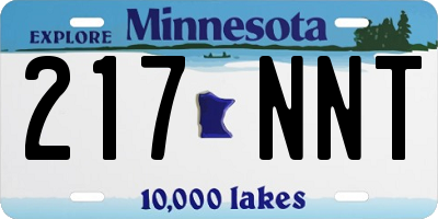 MN license plate 217NNT