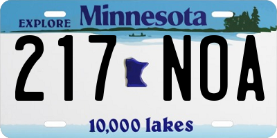 MN license plate 217NOA