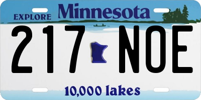 MN license plate 217NOE