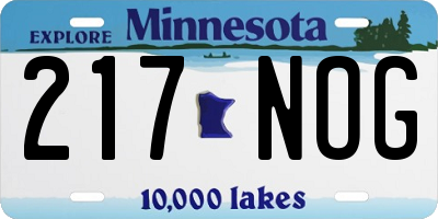 MN license plate 217NOG
