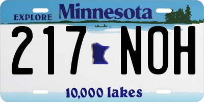 MN license plate 217NOH