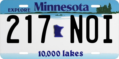 MN license plate 217NOI