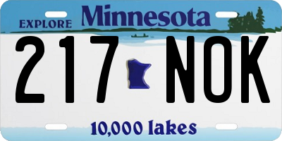 MN license plate 217NOK
