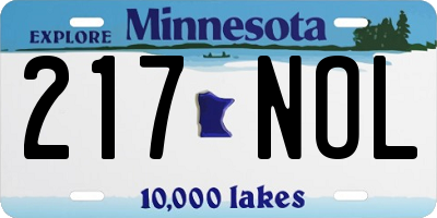 MN license plate 217NOL