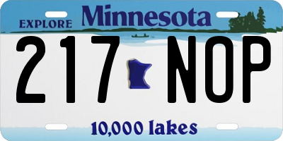 MN license plate 217NOP