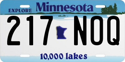 MN license plate 217NOQ