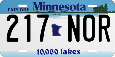 MN license plate 217NOR