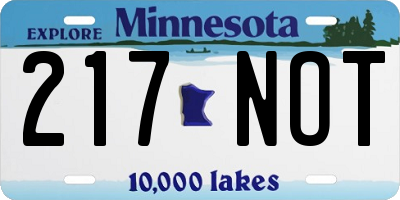 MN license plate 217NOT
