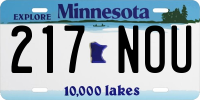 MN license plate 217NOU