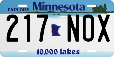 MN license plate 217NOX