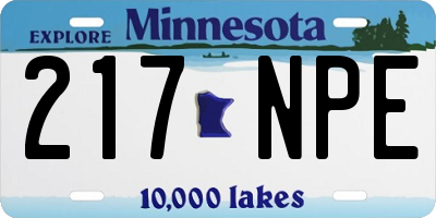 MN license plate 217NPE