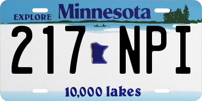 MN license plate 217NPI
