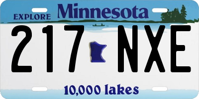 MN license plate 217NXE