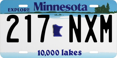 MN license plate 217NXM