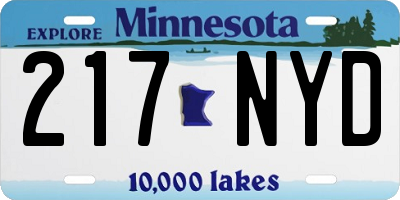 MN license plate 217NYD