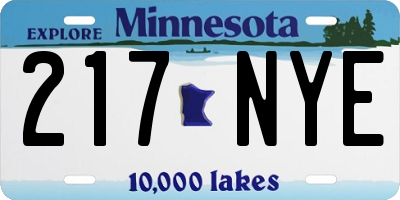MN license plate 217NYE