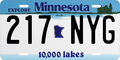 MN license plate 217NYG