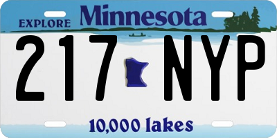 MN license plate 217NYP
