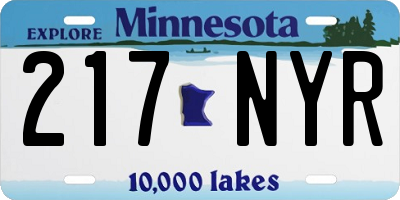 MN license plate 217NYR