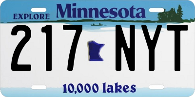 MN license plate 217NYT