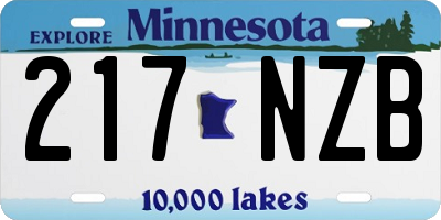 MN license plate 217NZB